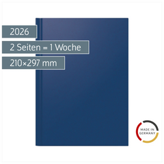 Buchkalender Mod. 781 2026 | A4, Kunststoff, blau