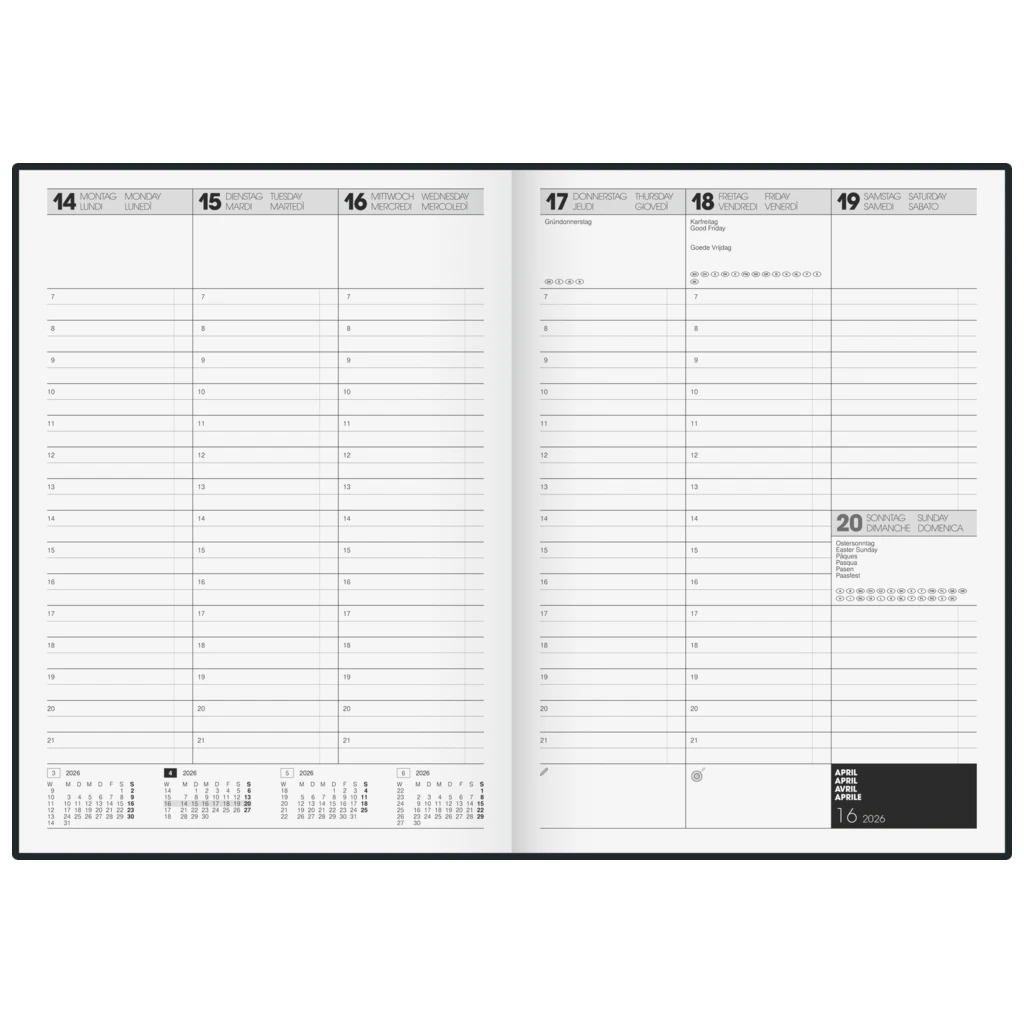 Buchkalender Mod. 781 2026 | A4, Kunststoff, blau