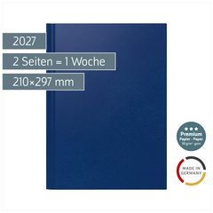Buchkalender Premium Mod. 781 2027 | A4, Kunststoff, blau