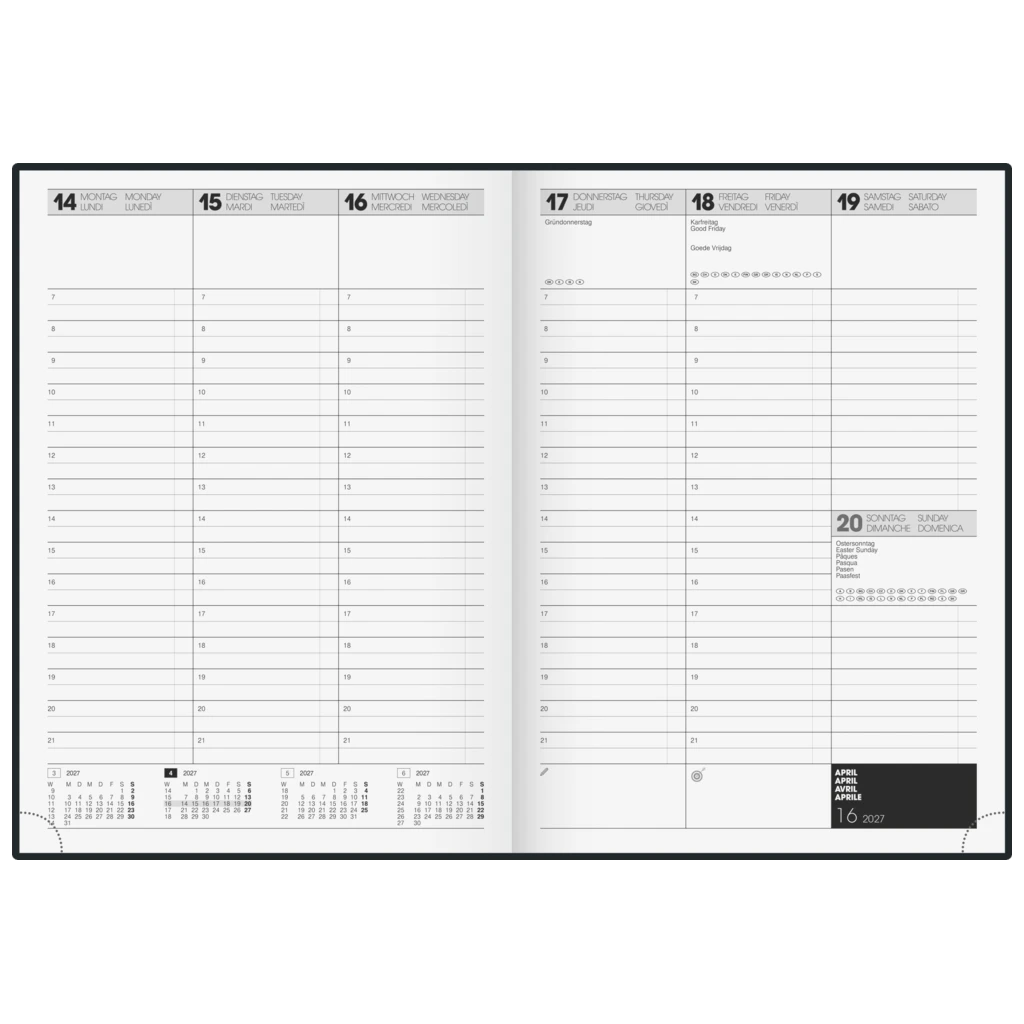 Buchkalender Premium Mod. 781 2027 | A4, Kunststoff, blau