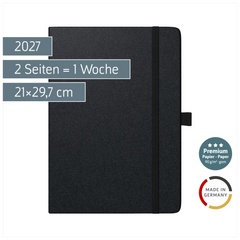 Buchkalender Premium Mod. 781 2027 | A4, Kunststoff, schwarz