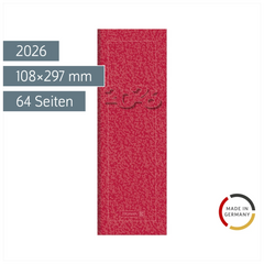 Vormerkbuch Mod. 782 2026 | 108×297 mm, Karton, rot