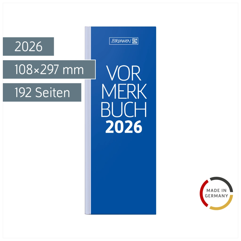 Vormerkbuch Mod. 784 2026 | 108×297 mm, Papier, blau