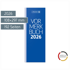 Vormerkbuch Mod. 784 2026 | 108×297 mm, Papier, blau