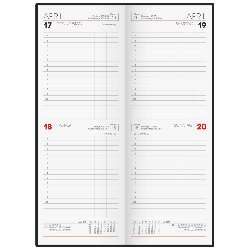 Vormerkbuch Mod. 784 2027 | 108×297 mm, Papier, blau