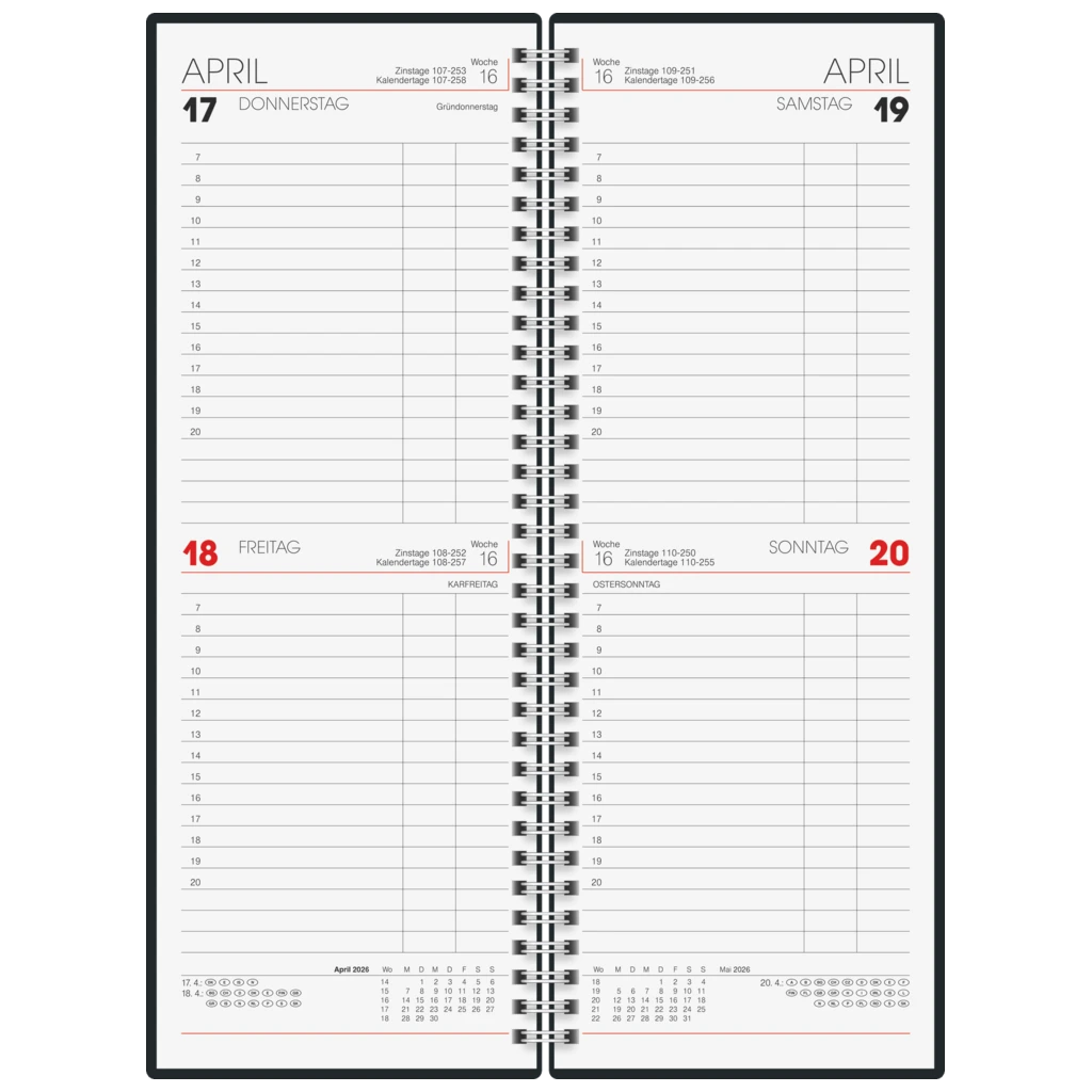 Vormerkbuch Mod. 784 2026 | 108×297 mm, Kunststoff, schwarz