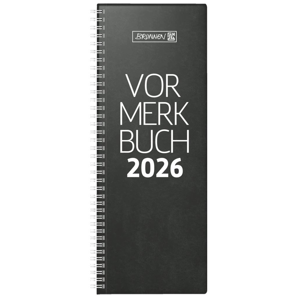 Vormerkbuch Mod. 784 2026 | 108×297 mm, Kunststoff, schwarz