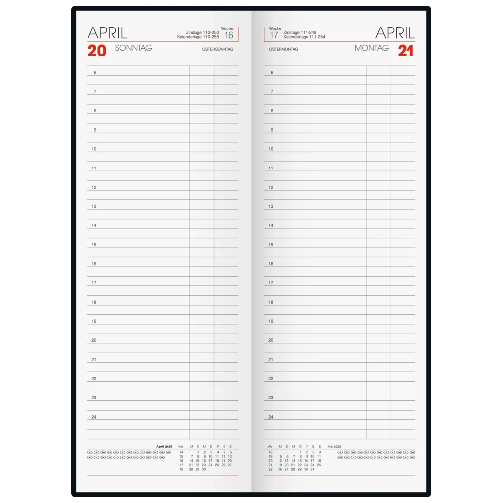 Vormerkbuch Mod. 785 '25 | 108×297 mm, Papier, rot