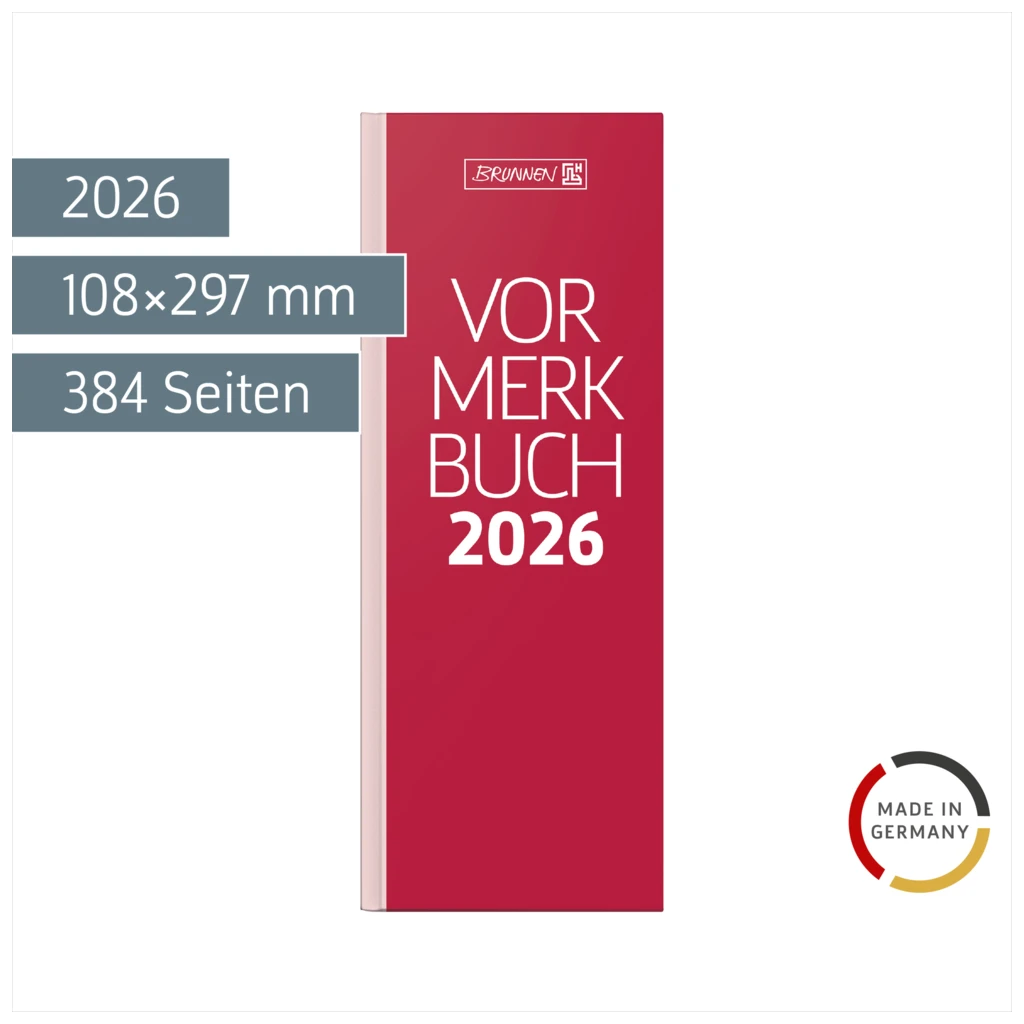 Vormerkbuch Mod. 785 2026 | 108×297 mm, Papier, rot