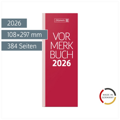 Vormerkbuch Mod. 785 2026 | 108×297 mm, Papier, rot