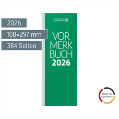 Vormerkbuch Mod. 785 2026 | 108×297 mm, Papier, grün