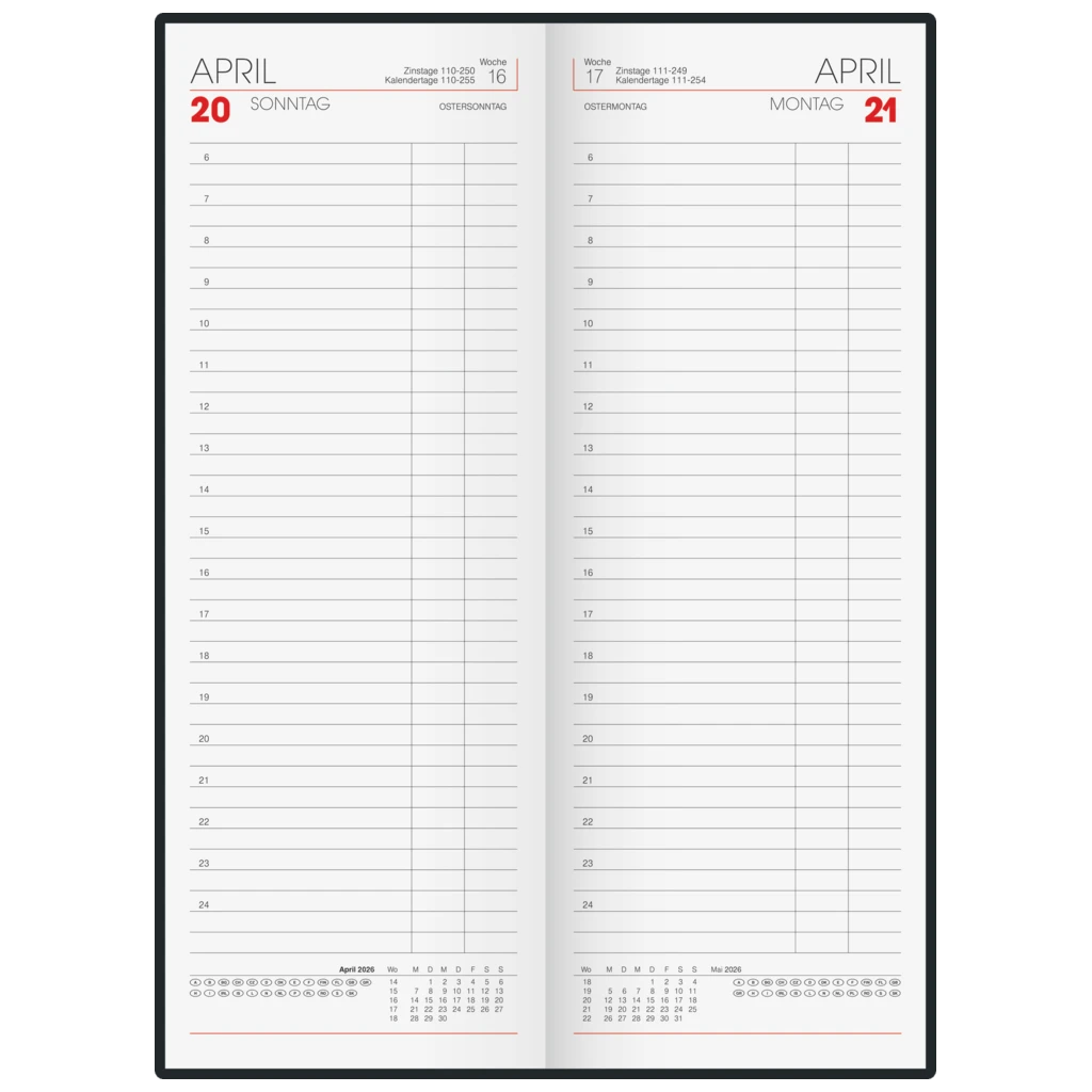 Vormerkbuch Mod. 785 2026 | 108×297 mm, Papier, grün