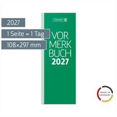 Vormerkbuch Mod. 785 2027 | 108×297 mm, Papier, grün