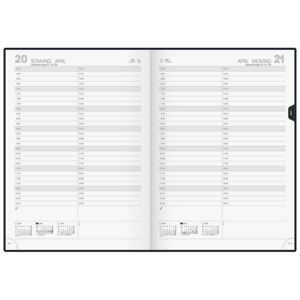 Buchkalender Mod. 787 2027 | A4, Kunststoff, schwarz