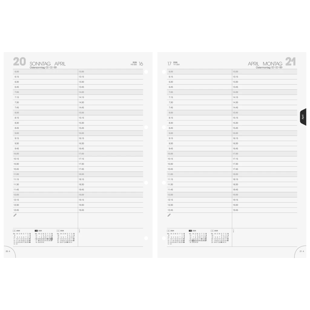 Tages-Ersatzkalendarium Mod. 787 2026 | 210×297 mm