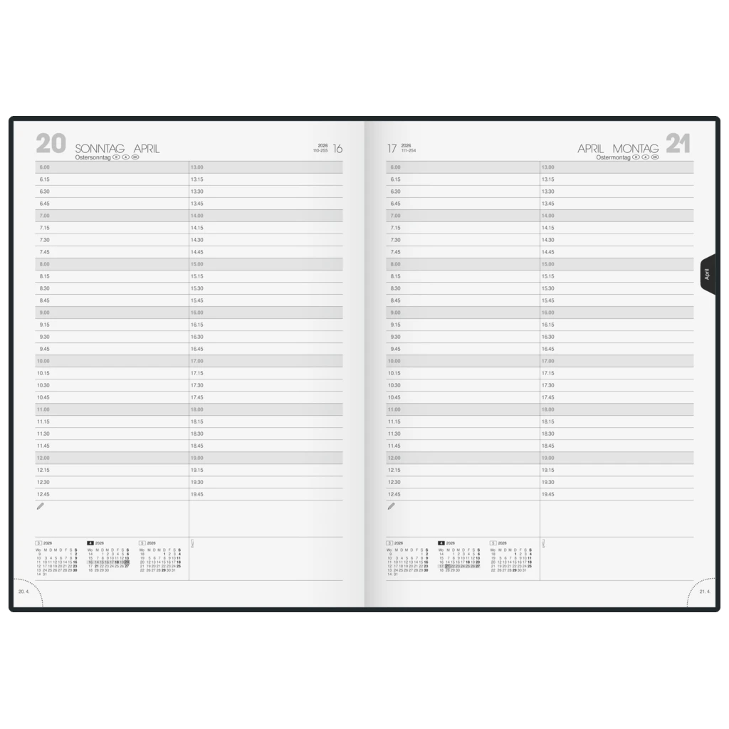 Buchkalender Mod. 787 2026 | A4, Kunstleder, schwarz