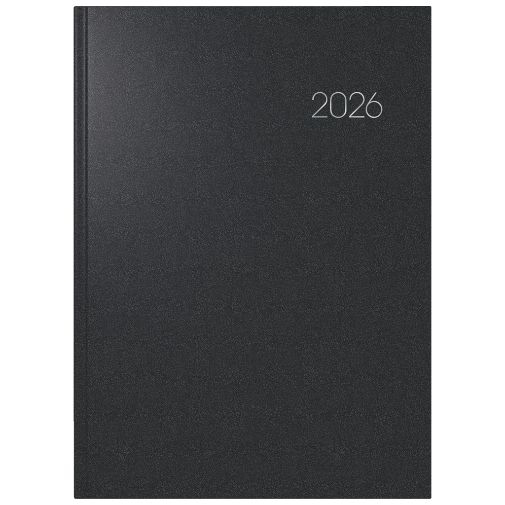 Buchkalender Mod. 787 2026 | A4, Kunststoff, schwarz
