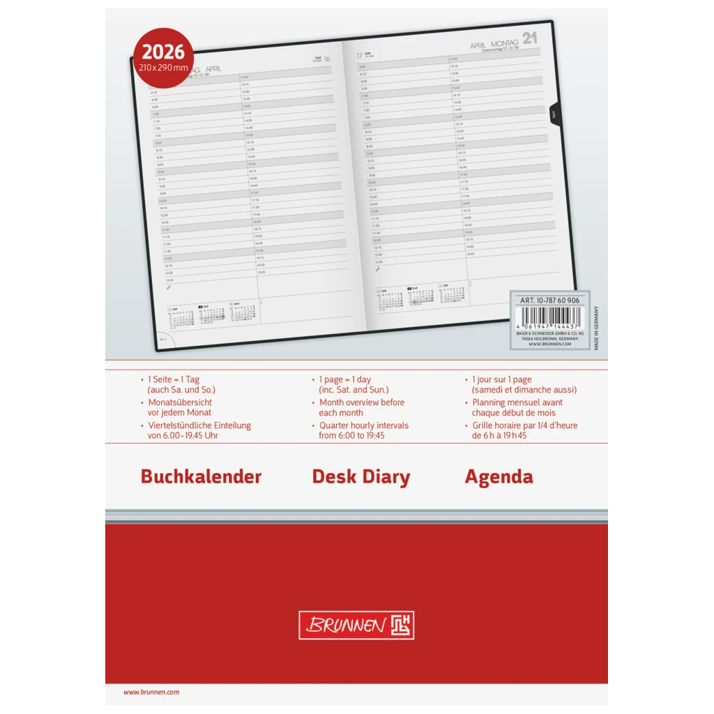 Buchkalender Mod. 787 2026 | A4, Kunststoff, schwarz