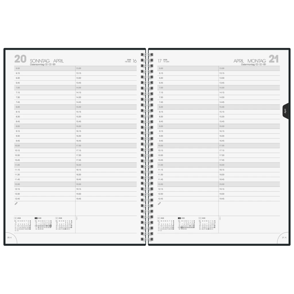 Buchkalender Mod. 787 2026 | A4, Kunststoff, schwarz