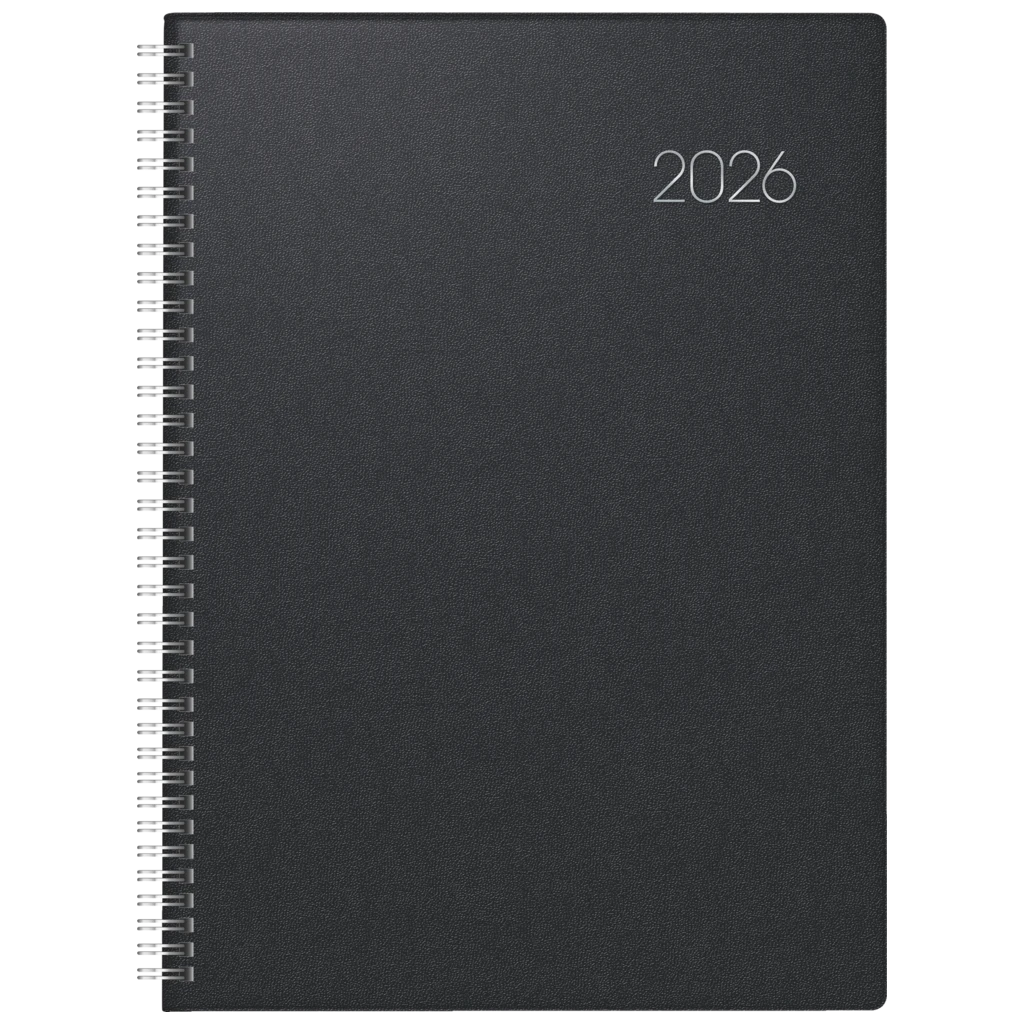 Buchkalender Mod. 787 2026 | A4, Kunststoff, schwarz