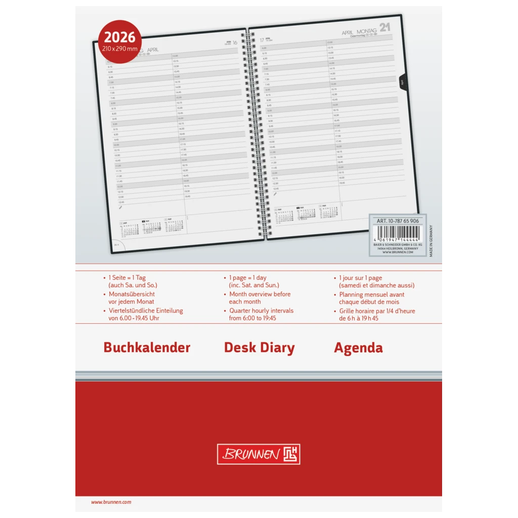 Buchkalender Mod. 787 2026 | A4, Kunststoff, schwarz