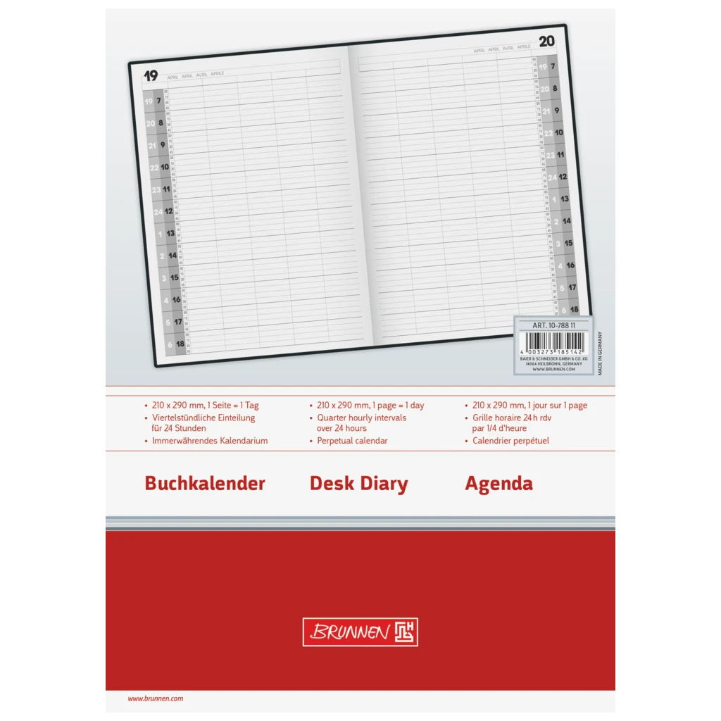 Buchkalender Mod. 788 „Agenda 24“ | A4, Kunststoff