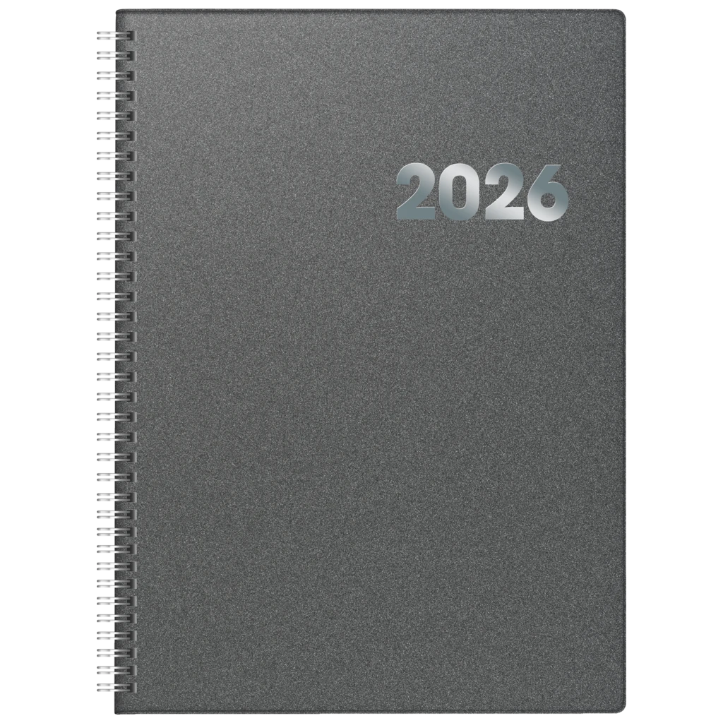 Buchkalender Mod. 789 2026 | A4, Kunststoff, grau