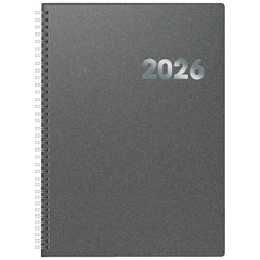 Buchkalender Mod. 789 2026 | A4, Kunststoff, grau