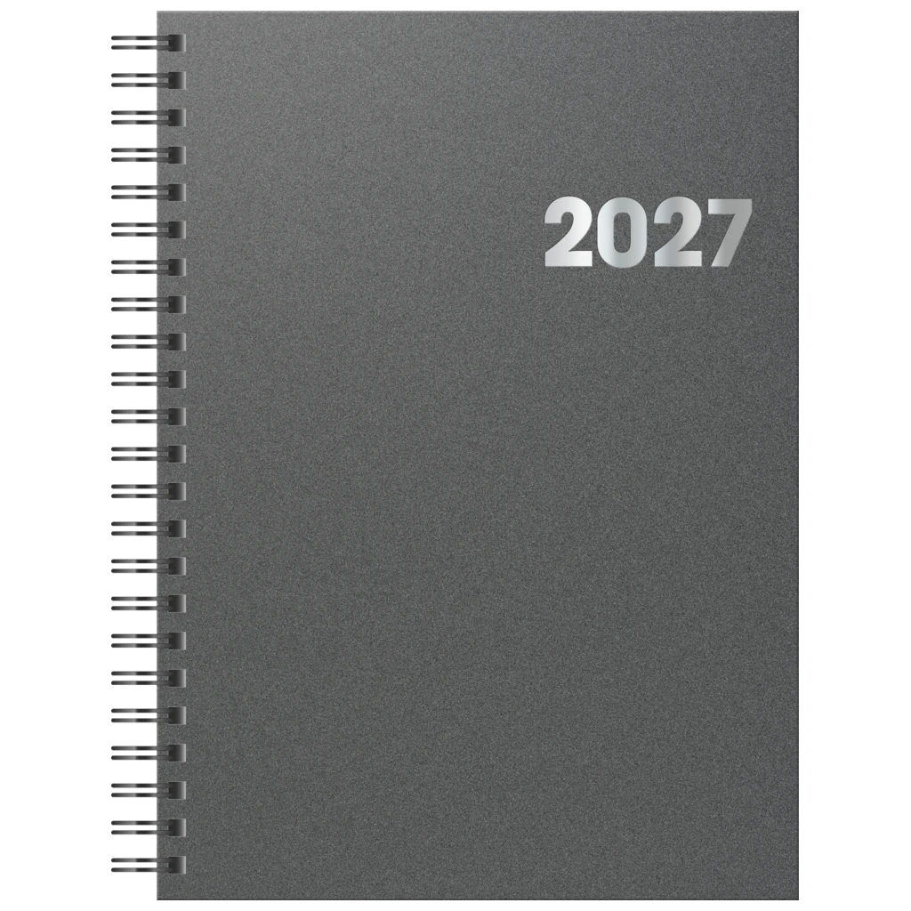 Buchkalender Mod. 789 2027 | A4, Kunststoff, grau