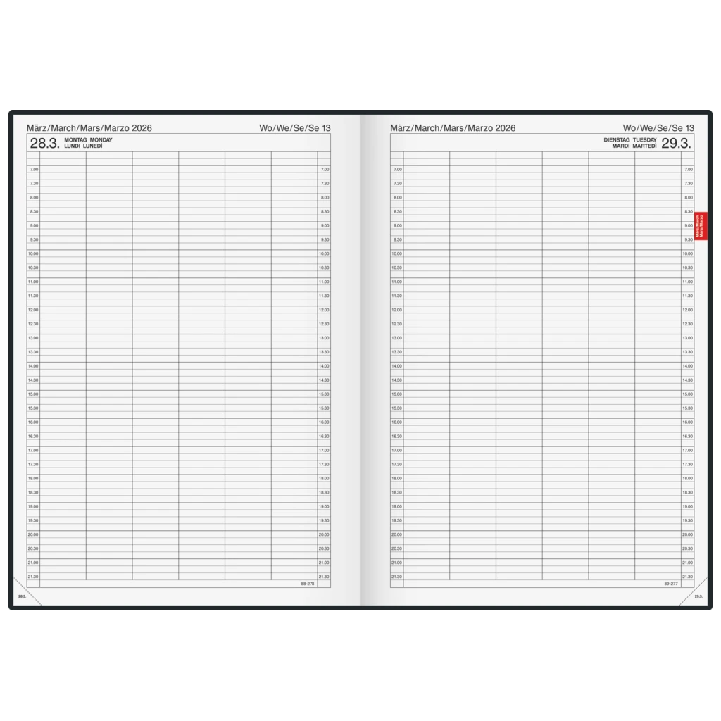 Buchkalender Mod. 789 2026 | A4, Kunststoff, grau