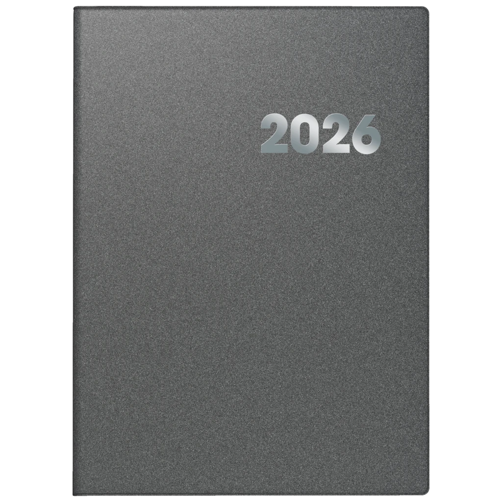 Buchkalender Mod. 789 2026 | A4, Kunststoff, grau
