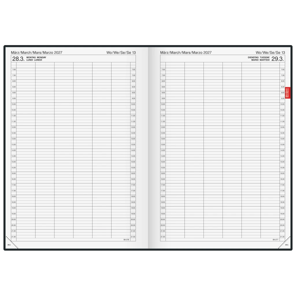 Buchkalender Mod. 789 2027 | A4, Kunststoff, grau
