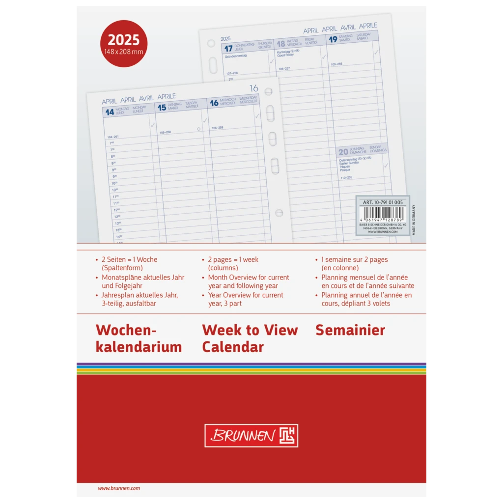 Wochenkalendarium BUSINESS 2025 Spaltenform | A5