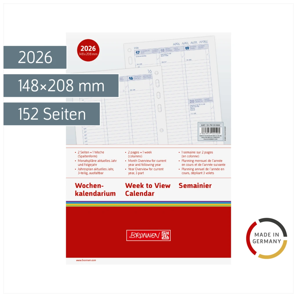 Wochenkalendarium Business 2026 Spaltenform | A5