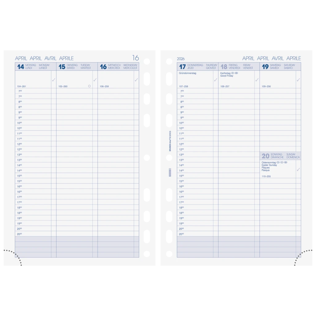 Wochenkalendarium Business 2026 Spaltenform | A5