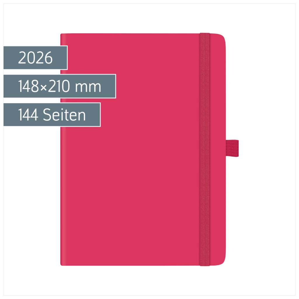Buchkalender Kompagnon Mod. 791 66 2026 | A5, Kunststoff, pink