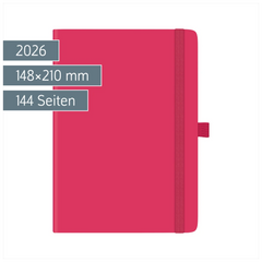 Buchkalender Kompagnon Mod. 791 66 2026 | A5, Kunststoff, pink