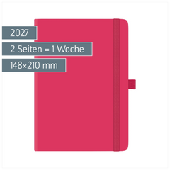 Buchkalender Kompagnon Mod. 791 66 2027 | A5, Kunststoff, pink