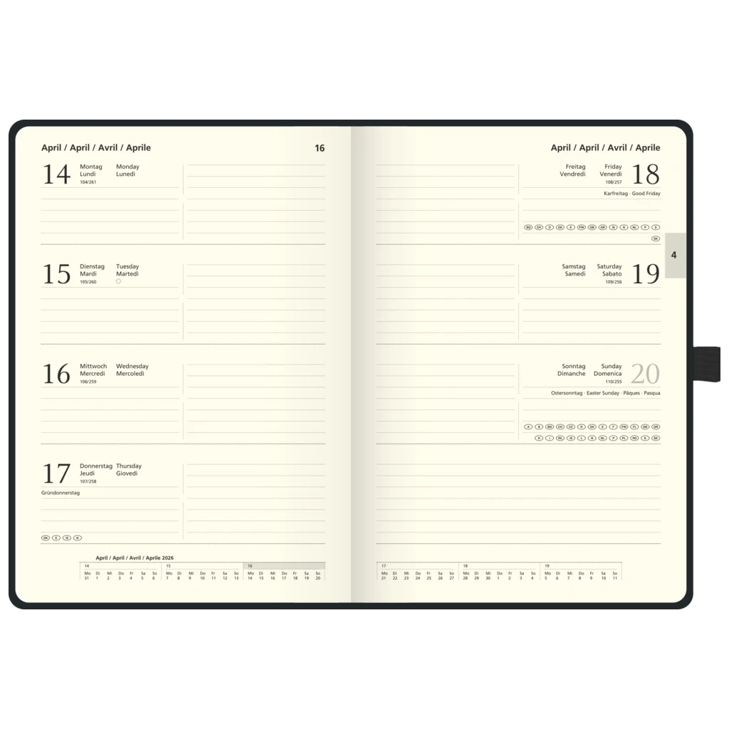 Buchkalender Kompagnon Mod. 791 66 2026 | A5, Kunststoff, dunkelblau