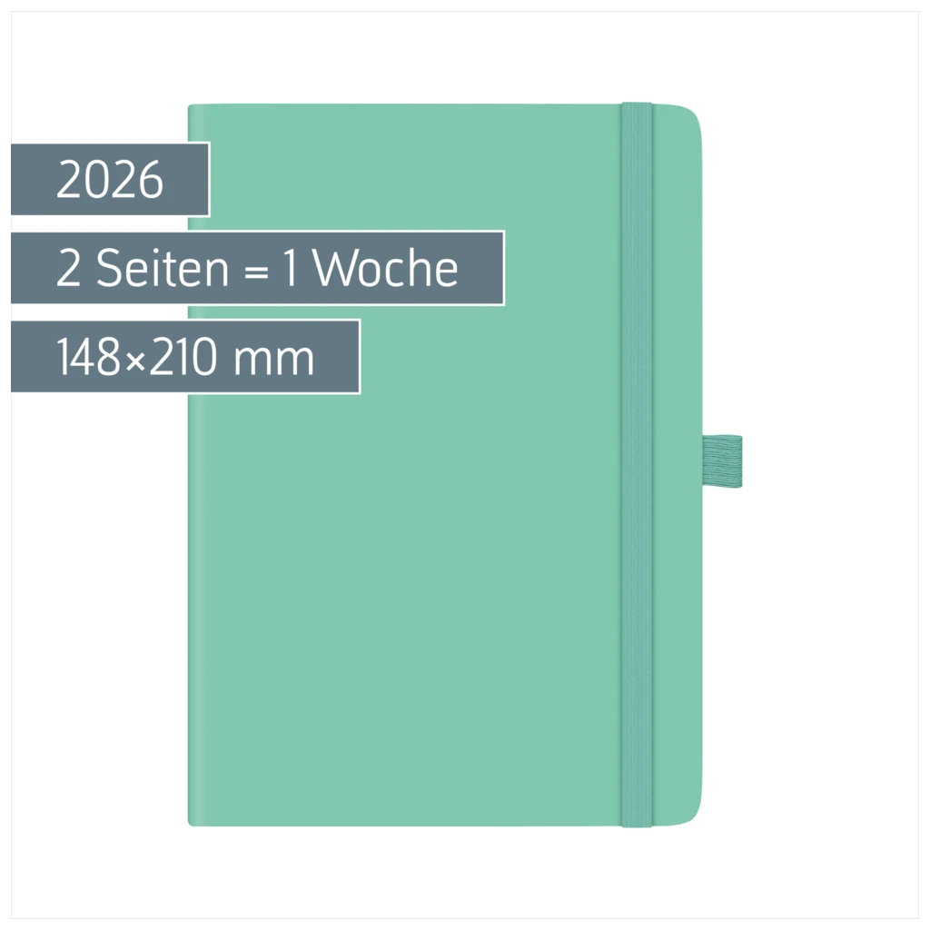 Buchkalender Kompagnon Mod. 791 66 2026 | A5, Kunststoff, hellgrün