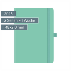 Buchkalender Kompagnon Mod. 791 66 2026 | A5, Kunststoff, hellgrün