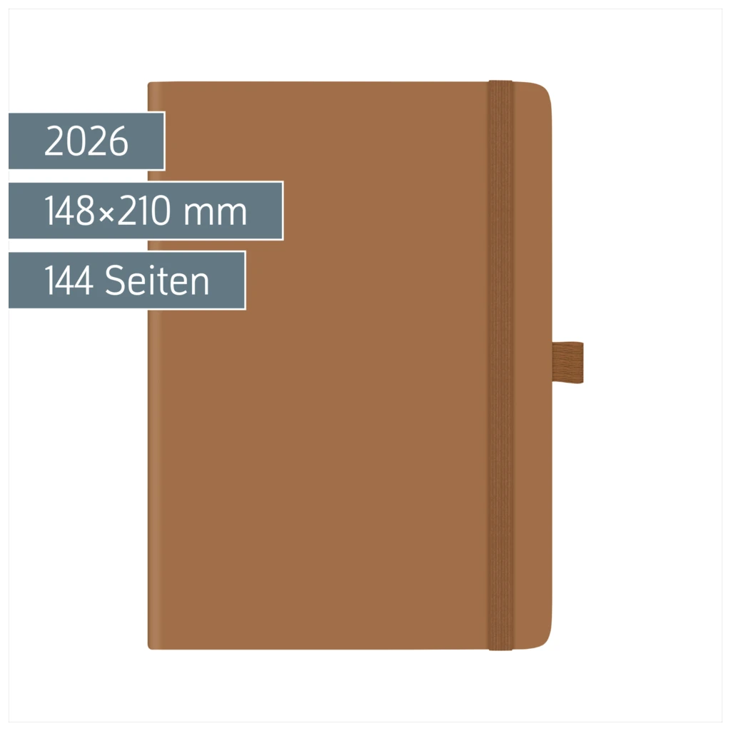 Buchkalender Kompagnon Mod. 791 66 2026 | A5, Kunststoff, braun