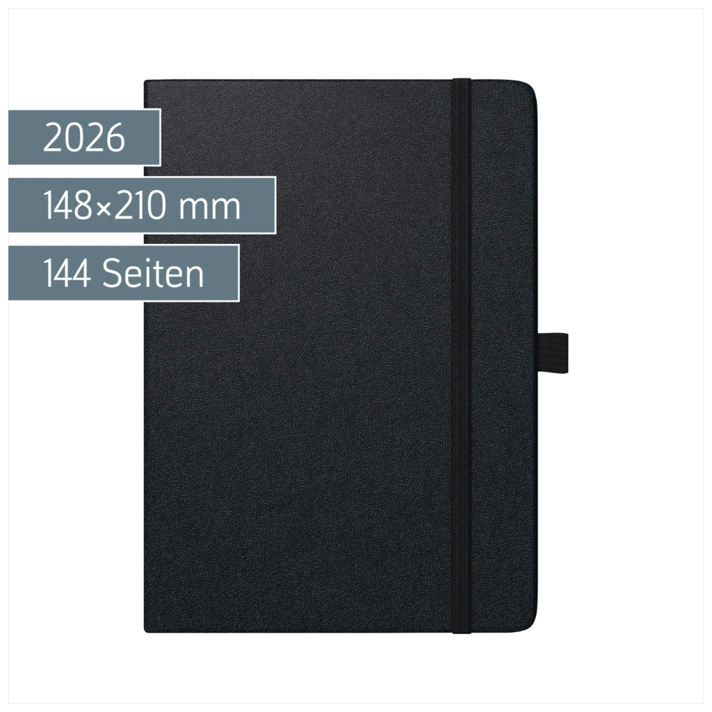 Buchkalender Kompagnon Mod. 791 66 2026 | A5, Kunststoff, schwarz