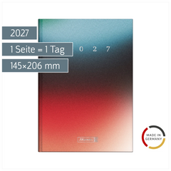 Buchkalender Design Line Mod. 795 2027 „Redblue“ | A5, Papier