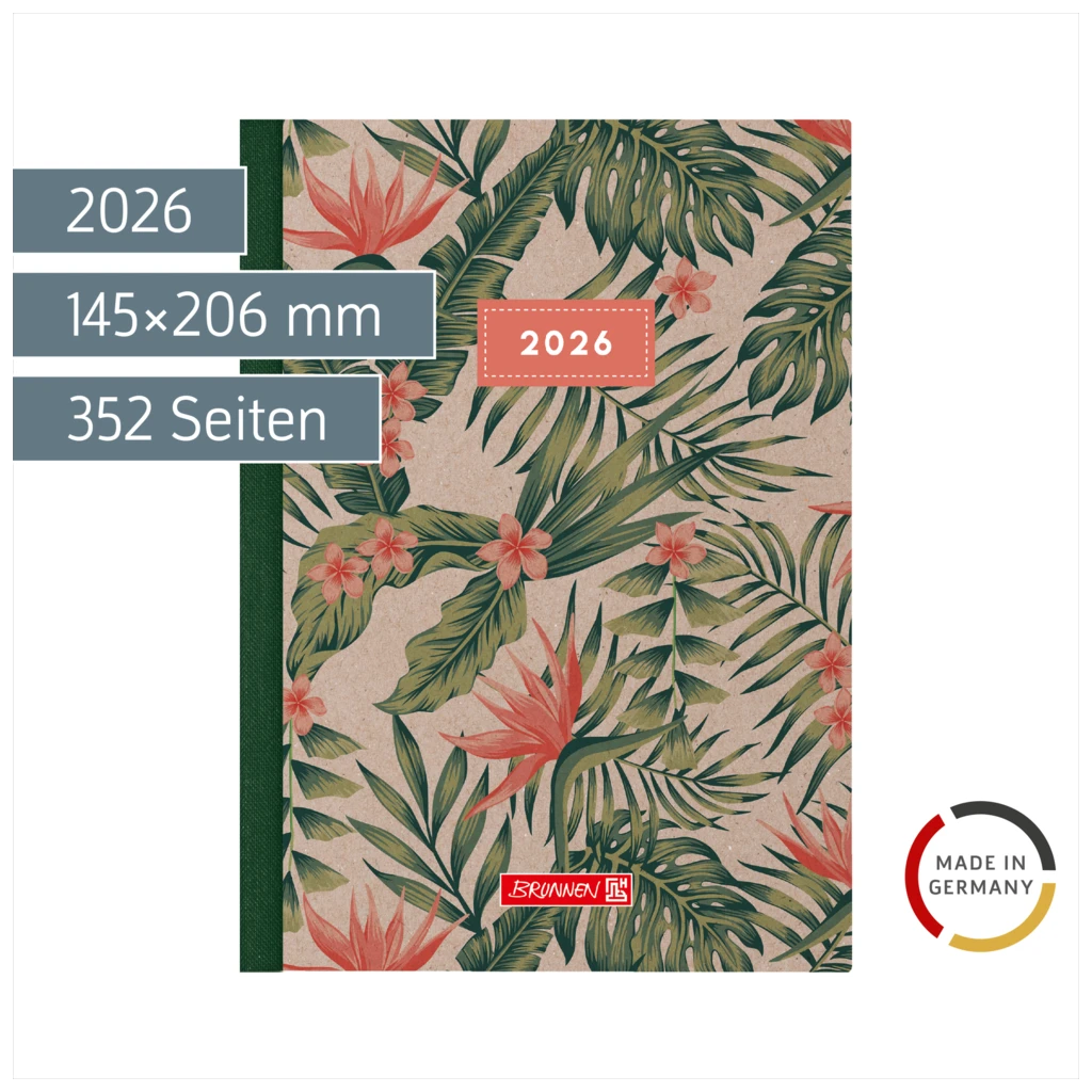 Buchkalender Mod. 795 2026 „Tropical“ | A5, Papier