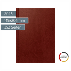 Buchkalender Mod. 795 2026 | A5, Kunststoff, weinrot