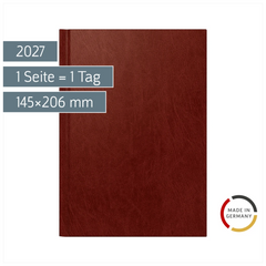 Buchkalender Mod. 795 2027 | A5, Kunststoff, weinrot