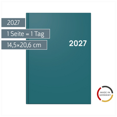 Buchkalender Colour Line Mod. 795 2027 | A5, Kunststoff, petrol