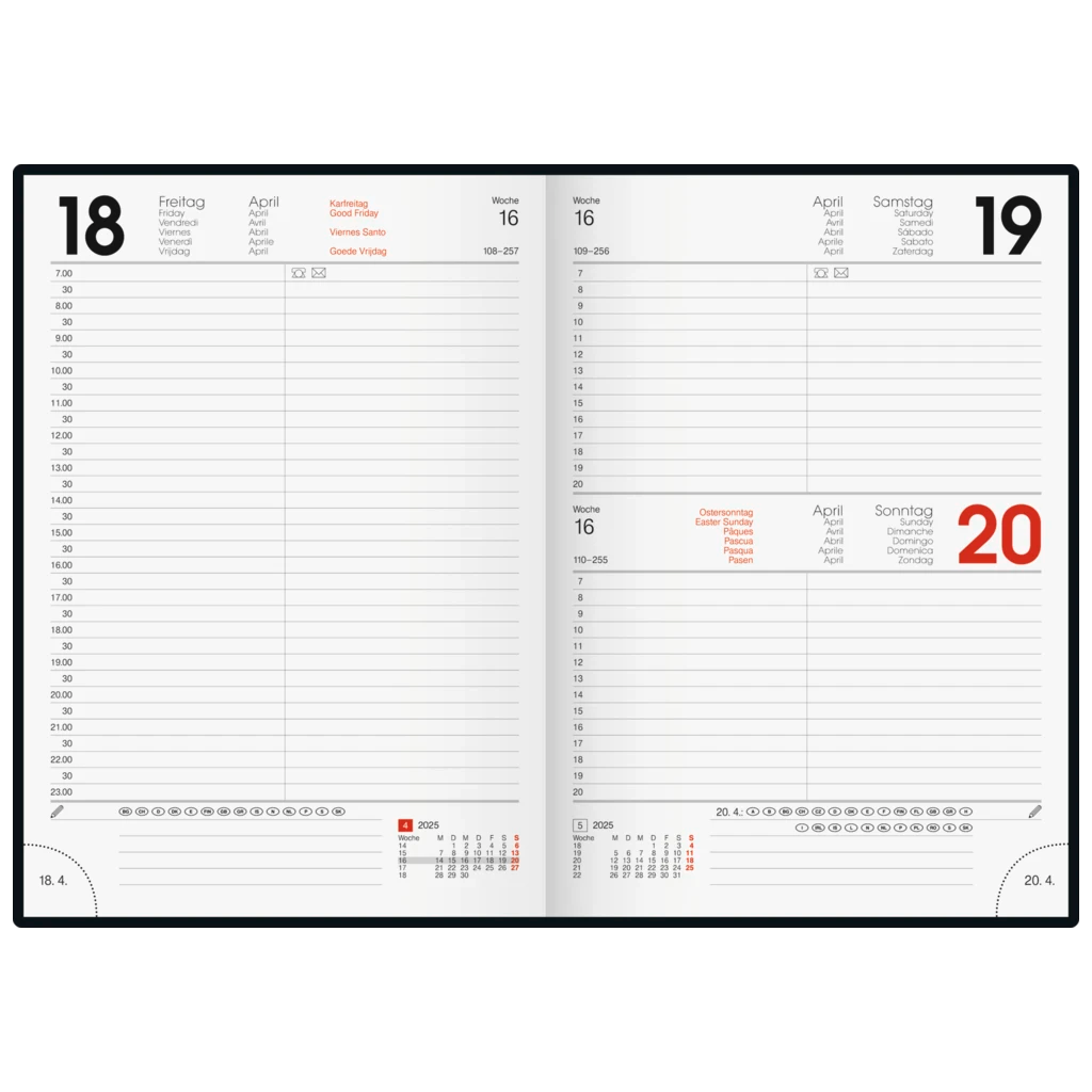 Buchkalender Mod. 795 '25 | A5, Kunststoff, coral