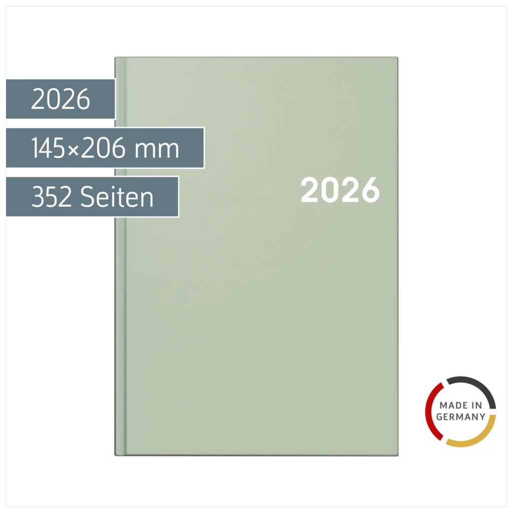 Buchkalender Mod. 795 2026 | A5, Kunststoff, salbei